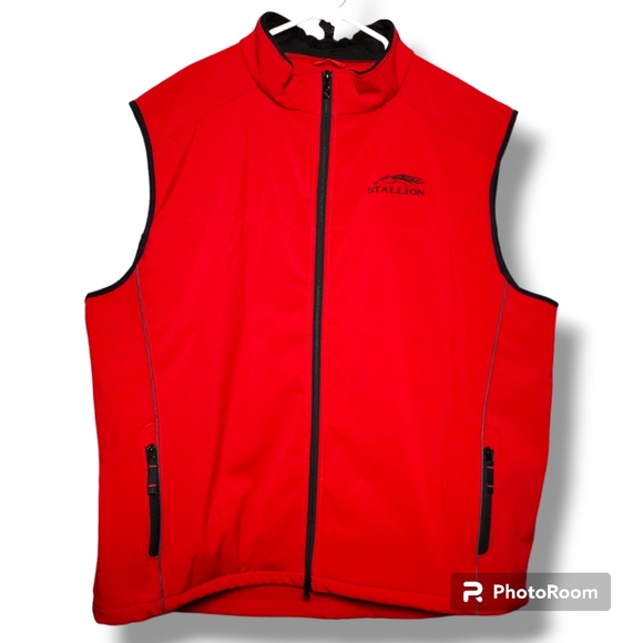 Clique Stallion Sleeveless Full Zip Vest Red 5XL Pockets - Picture 1 of 12